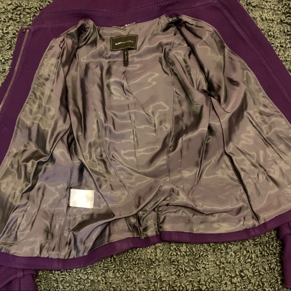 Purple BCBGMAXAZRIA Ruffled Short Coat - Picture 3 of 5